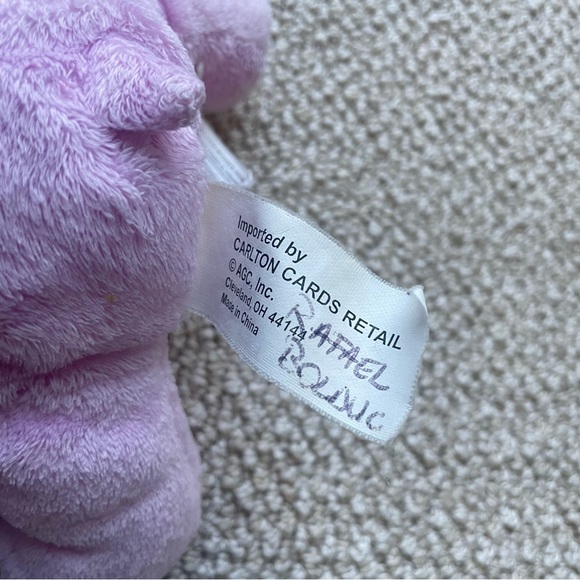 Care Bears Best Friend Bear Carlton Cards Sitting Plush Pink Rainbow 7” - Picture 3 of 3